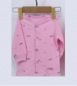 Áo sơ sinh cài giữa tay bo Dokma DA103 (hồng)